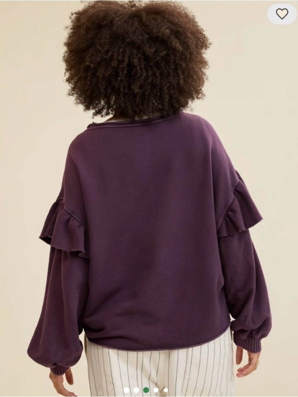 Aerie Ruffle Sleeve Sweatshirt - Picture 2 of 7